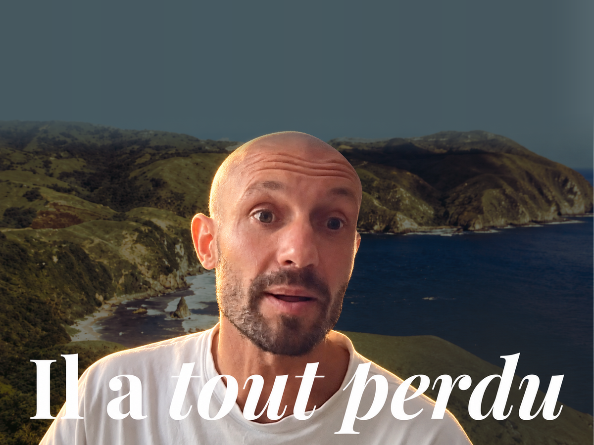 Jérôme Vitalité devant une côte sauvage, titre Il a tout perdu